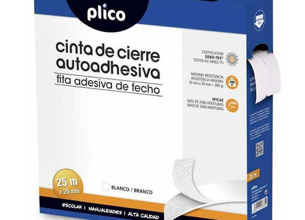 Plico Cinta De Cierre Autoadhesiva 25mx20mm Blanca
