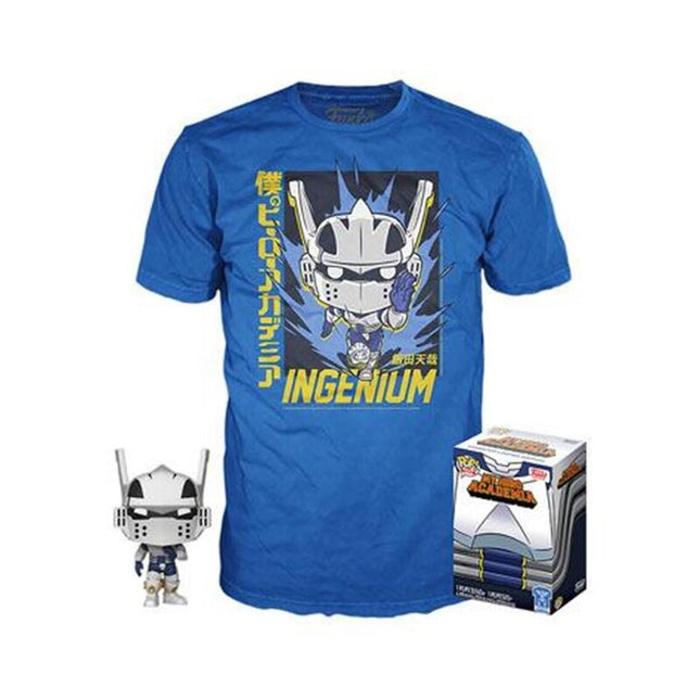 Pop & Tee My Hero Academia Tenya Iida Ingenium (Full Mech Suit) Funko + Camiseta Talla M