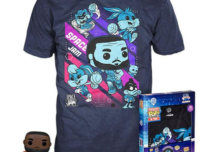 Pop & Tee Space Jam Looney Tunes Funko Lebron James + Camiseta Pack 10 Unidades Todas Las Tallas