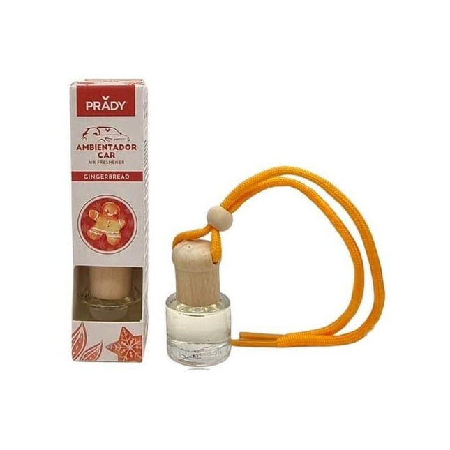 Prady Ambientador Coche Gingerbread - Frasco De Cristal 6 Ml Y Cuerda Para Espejo Retrovisor