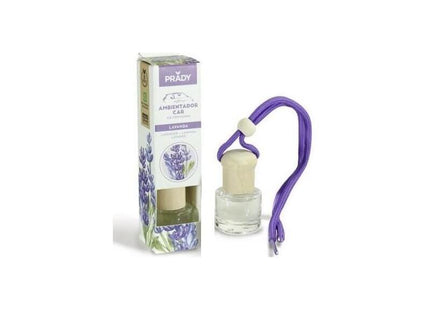 Prady Ambientador Coche Lavanda - Frasco De Cristal 6 Ml Y Cuerda Para Espejo Retrovisor