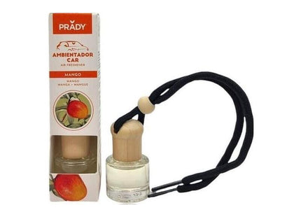 Prady Ambientador Coche Mango - Frasco De Cristal 6 Ml Y Cuerda Para Espejo Retrovisor