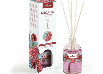Prady Ambientador Mikado Frambuesa - Frasco De Cristal 100 Ml Y Varitas Difusoras