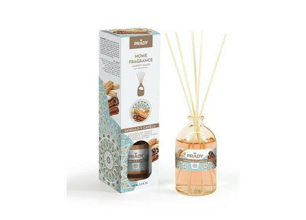 Prady Ambientador Mikado Sandalo Y Canela - Frasco De Cristal 100ml Y Varitas Difusoras