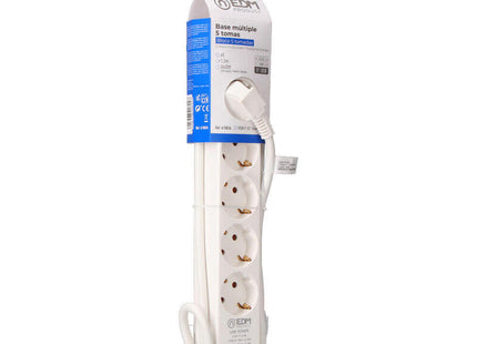 Prolongador Con 5 Tomas 2p+T Schuko, Con Interruptor, 2 Usb A + C, 16 A 250 V, Cable H05vv-F, 3g1,5mm² De 1,5 M, Blanco