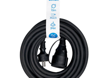 Prolongador Profesional 10 M, Ip44, H07rn-F 3 G 2,5 Mm², 1 Toma Con Tapa, 16 A 250 V~, Negro
