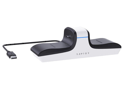 Raptor-Gaming Cs200 Cargador Dual Ps5, Blanco, Negro, Azul