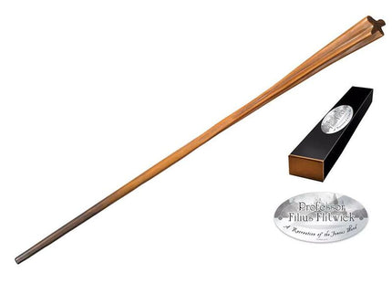 Replica The Noble Collection Harry Potter Filius Flitwick Varita Con Caja Y Placa De Identificacion