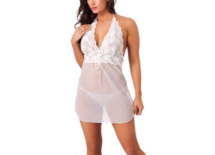 Rimba Amorable Mini Vestido Y Tanga Color Blanco Talla Única