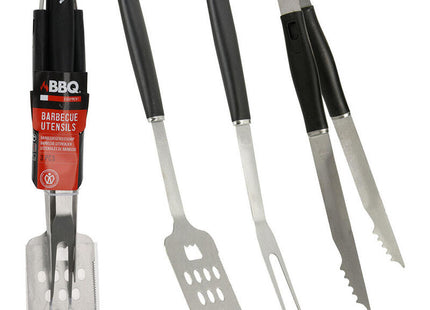 Set De Utensilios Para Barbacoa 3 Piezas Color Negro