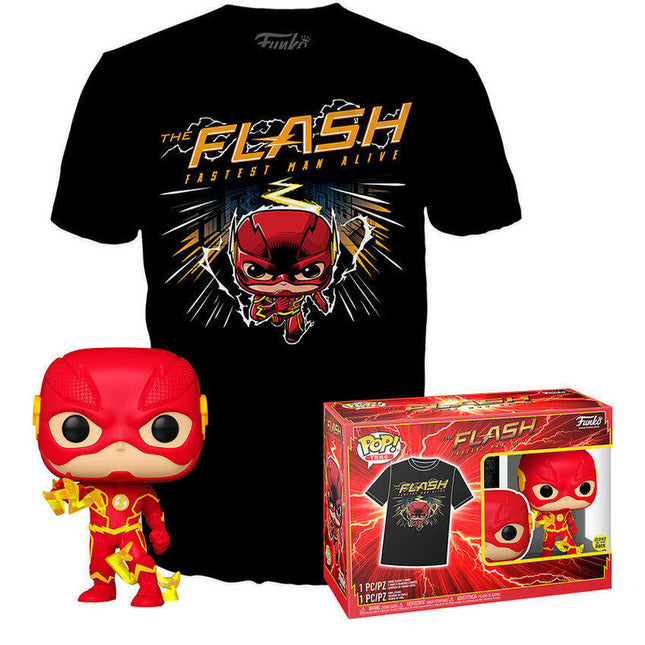 Set Figura Pop &#38; Tee Dc Comics The Flash Talla L