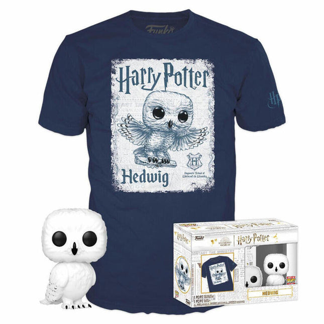 Set Figura Pop &#38; Tee Harry Potter Hedwig Talla S