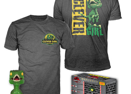 Set Figura Pop & Tee Jurassic Park Velociraptor Exclusive Talla Xl