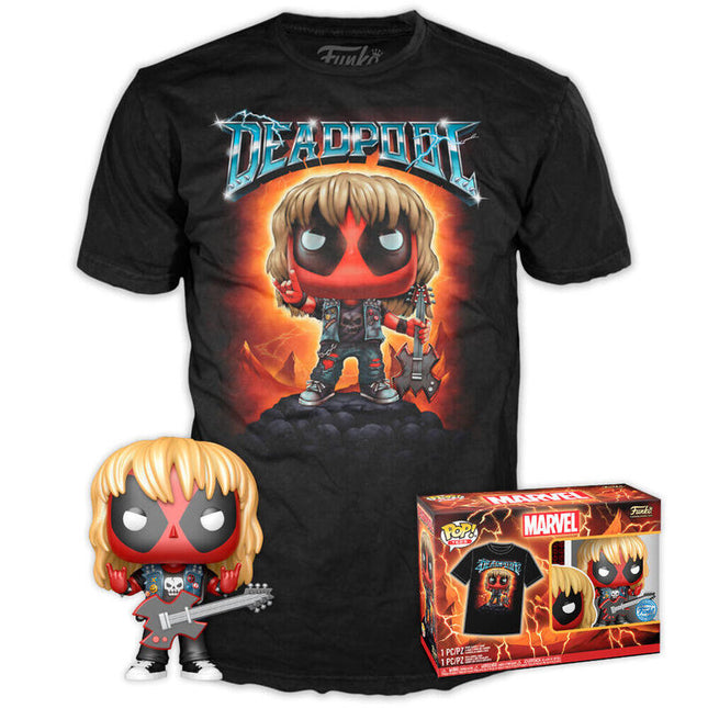 Set Figura Pop & Tee Marvel Deadpool Heavy Metal Talla M