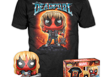 Set Figura Pop & Tee Marvel Deadpool Heavy Metal Talla S