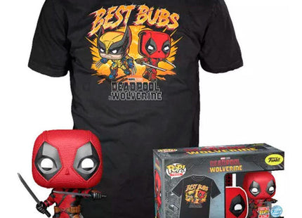 Set Figura Pop & Tee Marvel Deadpool & Wolverine Talla M