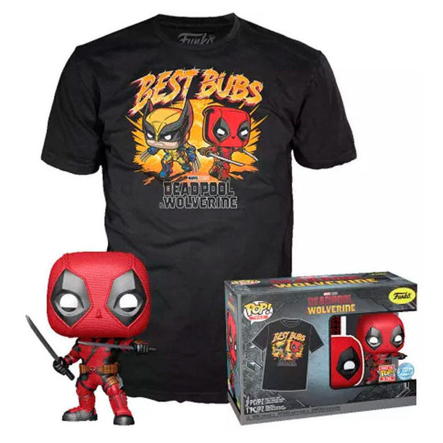 Set Figura Pop & Tee Marvel Deadpool & Wolverine Talla M