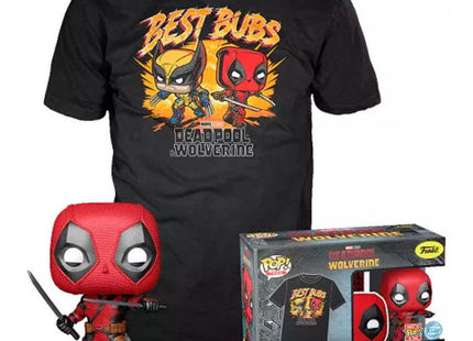 Set Figura Pop & Tee Marvel Deadpool & Wolverine Talla S