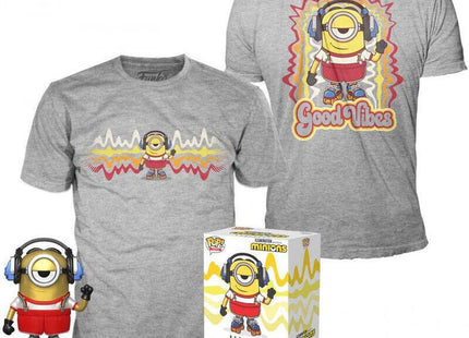 Set Figura Pop & Tee Minions Roller Skating Stuart Metallic Exclusive Talla L