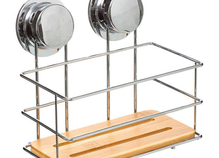 Soporte De Ducha De Bambú Con Ventosas