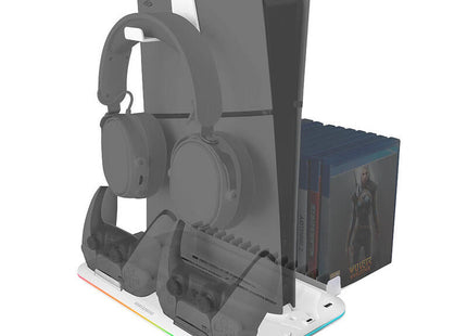 Soporte Multifunción Rgb Para Ps5 Mars Gaming Mps5-B2 Blanco