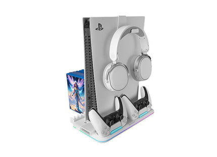 Soporte Multifunción Rgb Para Ps5 Mars Gaming Mps5-B2 Blanco