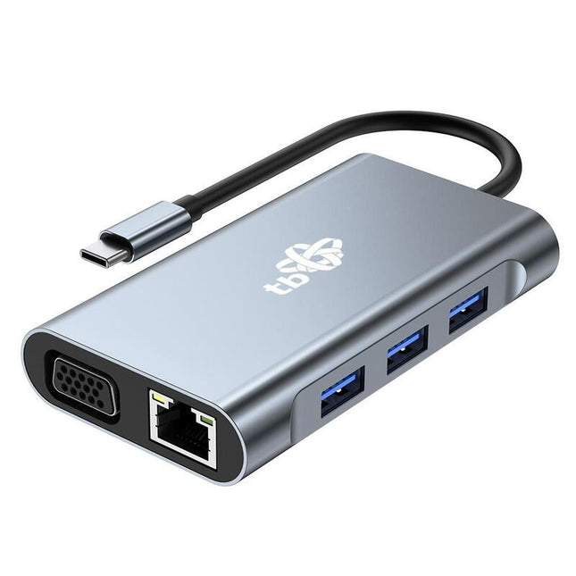 !Tb 8in1 Adapter Usb C  Hdmi X2 Usb Vga Rj45 Pd
