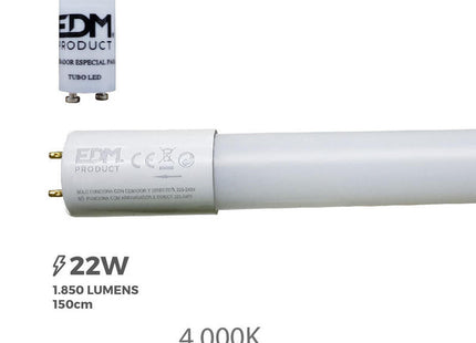 Tubo Led T8 22w 2000lm 4000k Luz Dia (Eq.58w) Ø2,6x150cm Edm