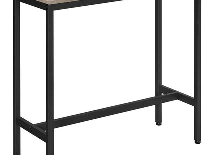 Vasagle Mesa De Bar Rectangular Estrecha, Cocina, Marco De Acero, 100 X 40 X 90 Cm, Gris Y Negro Lbt010b02