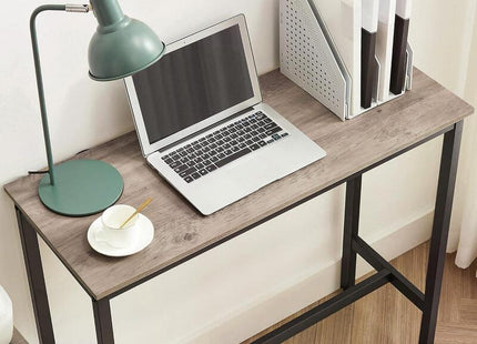 Vasagle Mesa De Bar Rectangular Estrecha, Cocina, Marco De Acero, 100 X 40 X 90 Cm, Gris Y Negro Lbt010b02