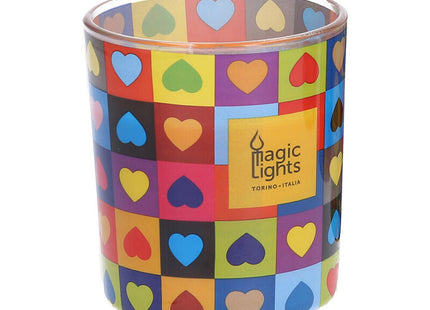 Vela En Vaso Pop Art Ø7,5x8,4cm Corazones Magic Lights