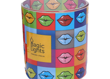 Vela En Vaso Pop Art Ø7,5x8,4cm Labios Magic Lights