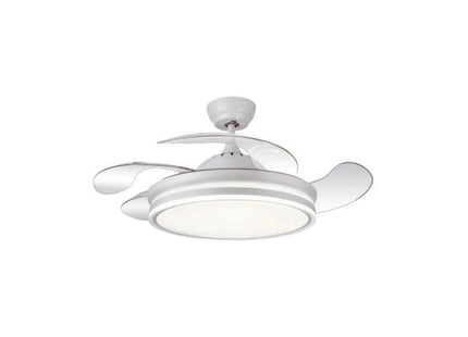 Ventilador Calima S Techo 900 Mm Mando A Distancia 6 Velocidades Motor Dc Luz Led Integrada Acabado En Blanco