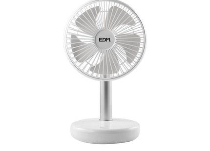 Ventilador De Sobremesa Recargable Blanco 5w Ø Aspas 17 Cm Edm