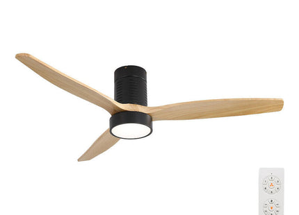 Ventilador De Techo Inteligente Efecto Madera Luz Led 3000/4000/6000k Kara Edm