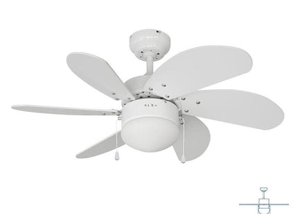 Ventilador De Techo Modelo Aral Blanco Potencia: 50w Aspas: Ø76cm Edm