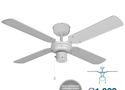 Ventilador De Techo Modelo Baltico Blanco Potencia: 50w Aspas: Ø102cm Edm