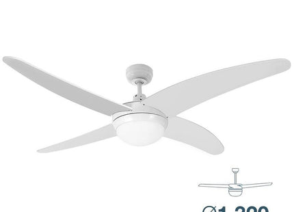 Ventilador De Techo Modelo Caspio Blanco Potencia: 60w Aspas: Ø132cm Con Mando A Distancia Edm