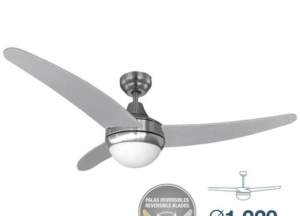 Ventilador De Techo Modelo Egeo Cromado Potencia: 60w Aspas: Ø122cm Con Mando A Distancia Edm