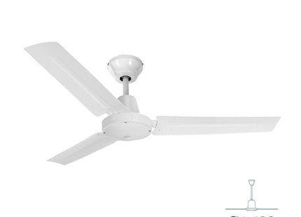 Ventilador De Techo Modelo Industrial Blanco Potencia: 60w Aspas: Ø140cm Con Controlador De Pared Edm