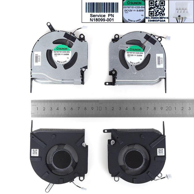 Ventilador Para Portátil Hp Omen 16 K 16 N 8 Pro 12v 3060 70l+R,Org