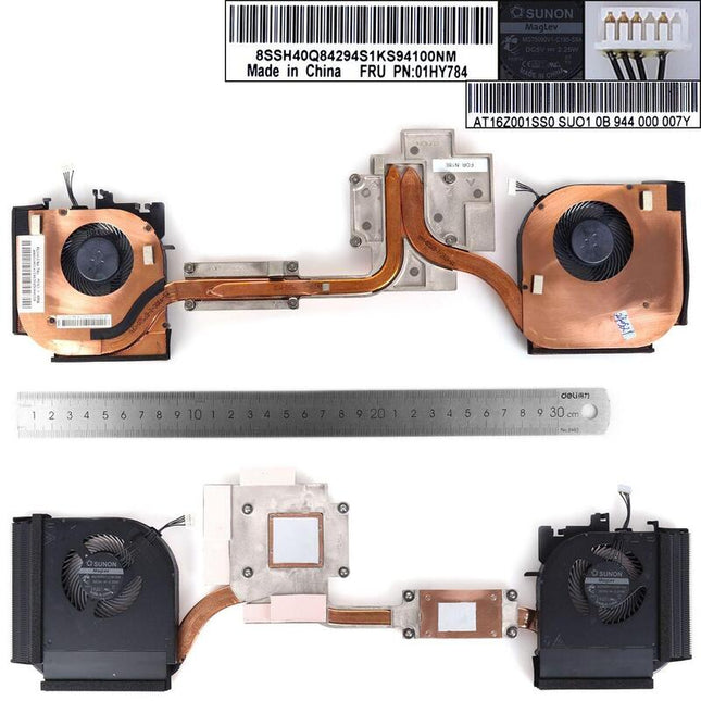 Ventilador Para Portátil Lenovo Thinkpad P52 Ep520 Con Disipador Térmico 02hk828, Mg75090v1 C190 S9a Mg75090v1 C180 S9a, 2hk828