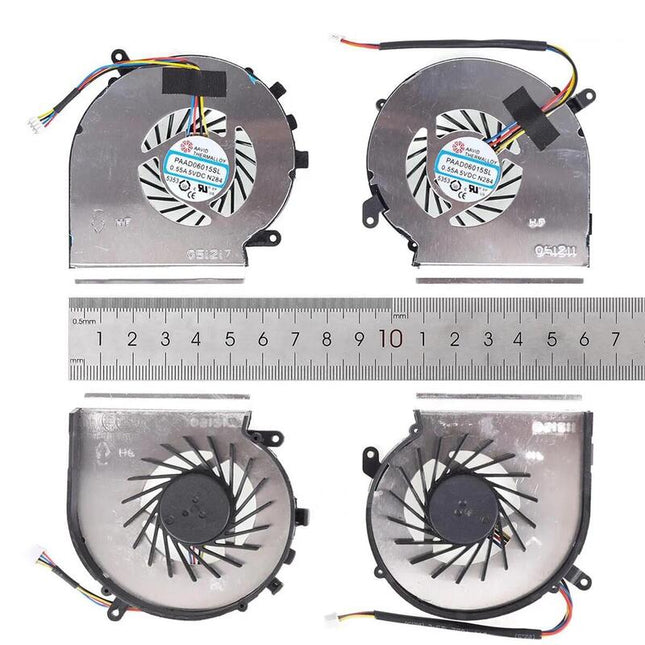 Ventiladores Cpu + Gpu Para Portátil Msi Ge62vr Ge72vr 4 Pines Versión 2