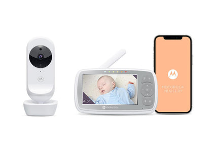 Vigilabebes Motorola Vm44 Connect 4.3" Wi-Fi Video Baby Monitor, White