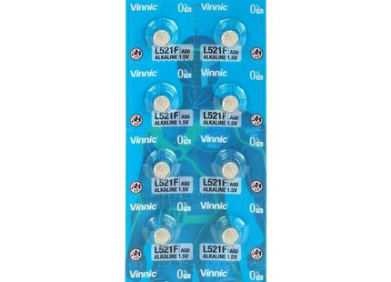 Vinnic 10 Pilas Alcalinas De Boton Mini G1 / Ag1 / Lr60 Blister 10pcs L621f