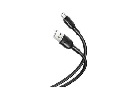 Xo Cable De Carga Y Transmision De Datos - Longitud 1m - Conector Micro Usb - Silicona Suave Y Duradera - Alta Velocidad 5v, 21a - Color Negro