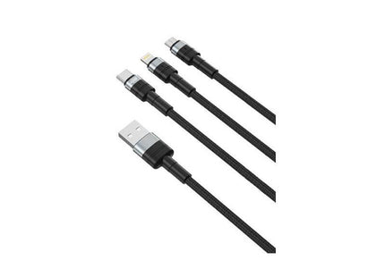 Xo Cable Nbq191 Carga Rapida 40w 3 En 1 - Micro + Tipo C + Lightning A Usb