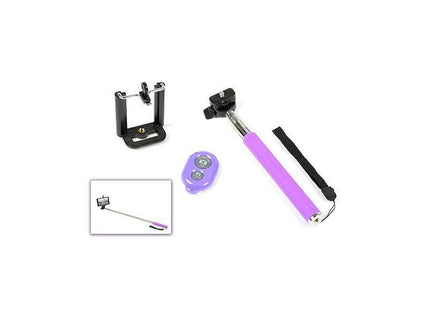 Ziron Selfie Stick Bluetooth Para Tablet & Smartphone. Violeta  Haz Tus Mejores Videos Y Fotos Con Este "Selfie Stick" Con Mando A Distancia Bluetooh. <Br>